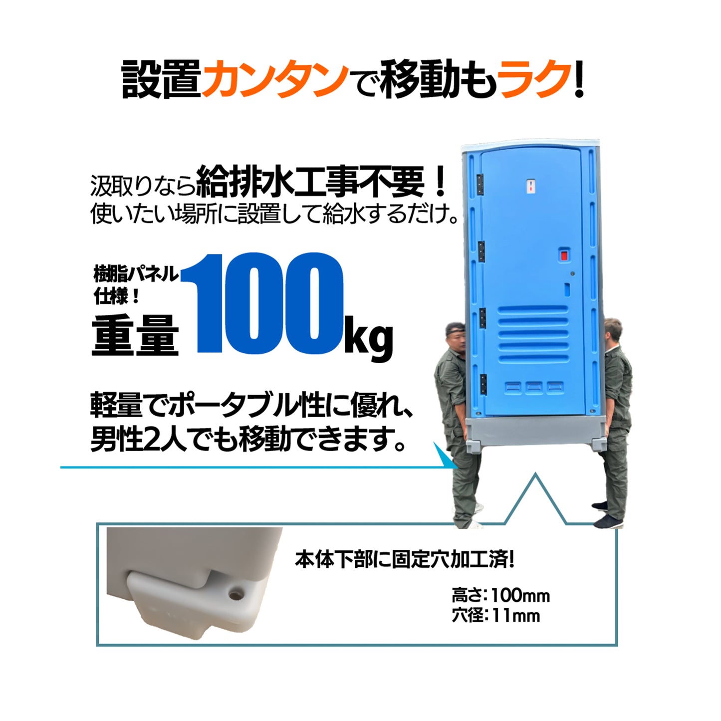 仮設トイレ フットポンプ式 洋式便座 汲取り/簡易水栓 両用