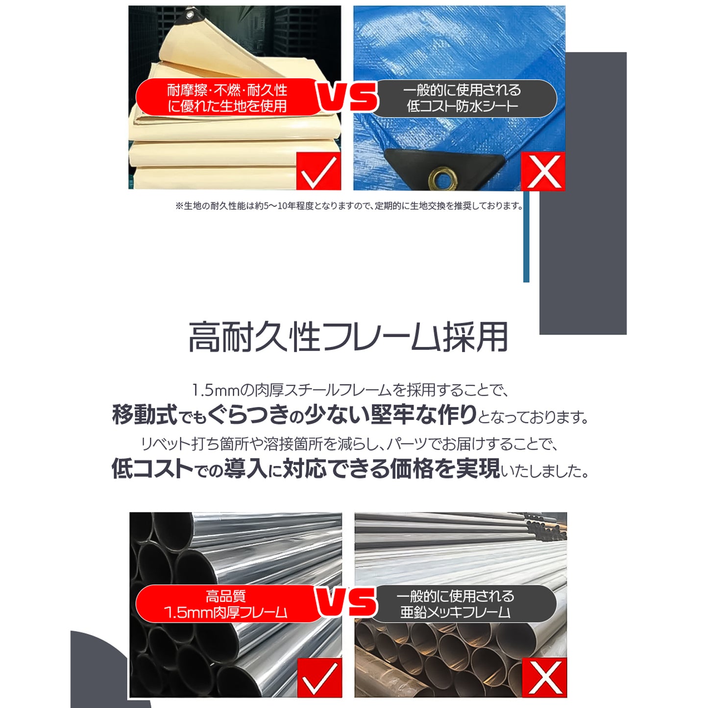 DOMEDEPOT テント倉庫 キャスター 移動式