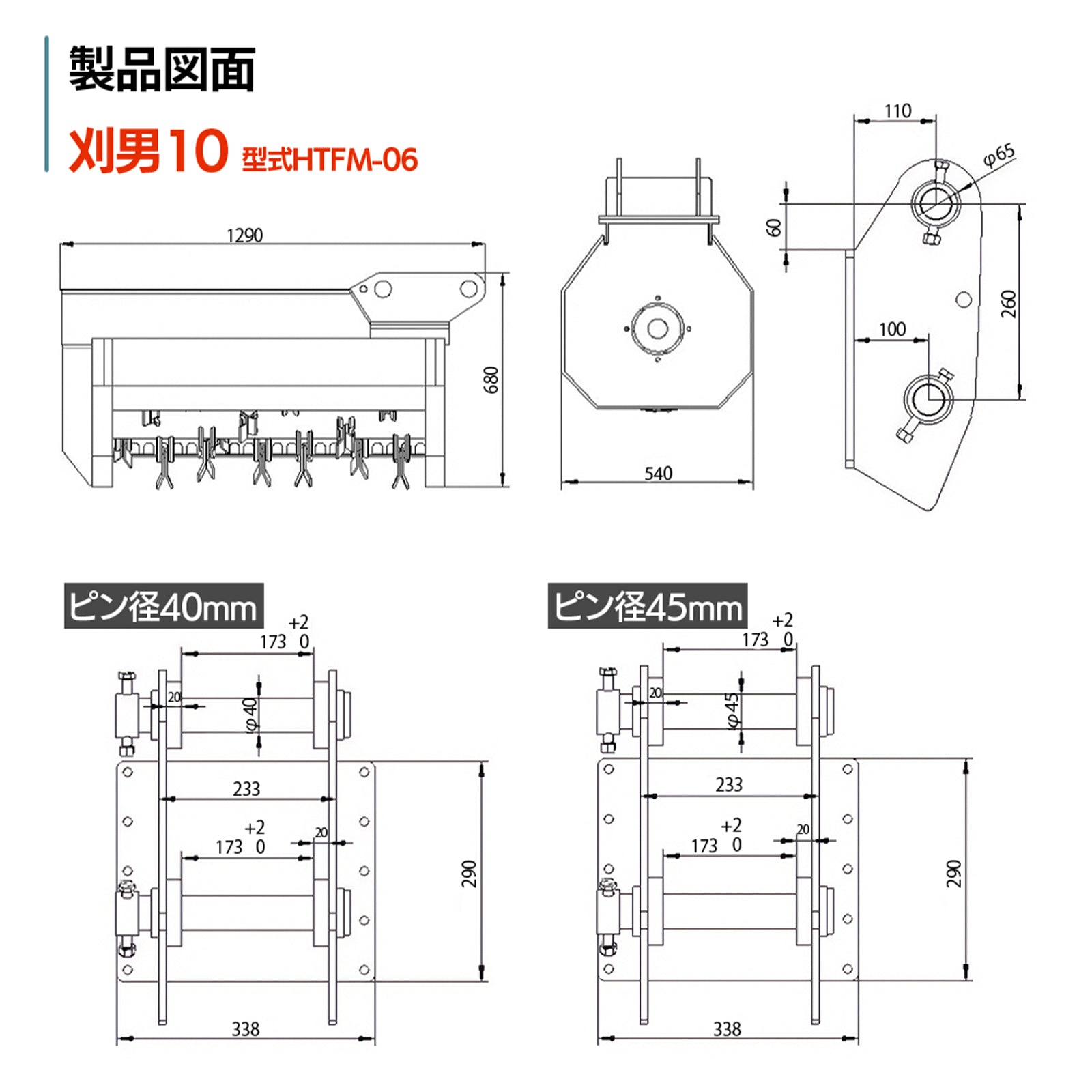 刈男 ハンマーナイフモア 油圧ショベル用 草刈機 アタッチメント