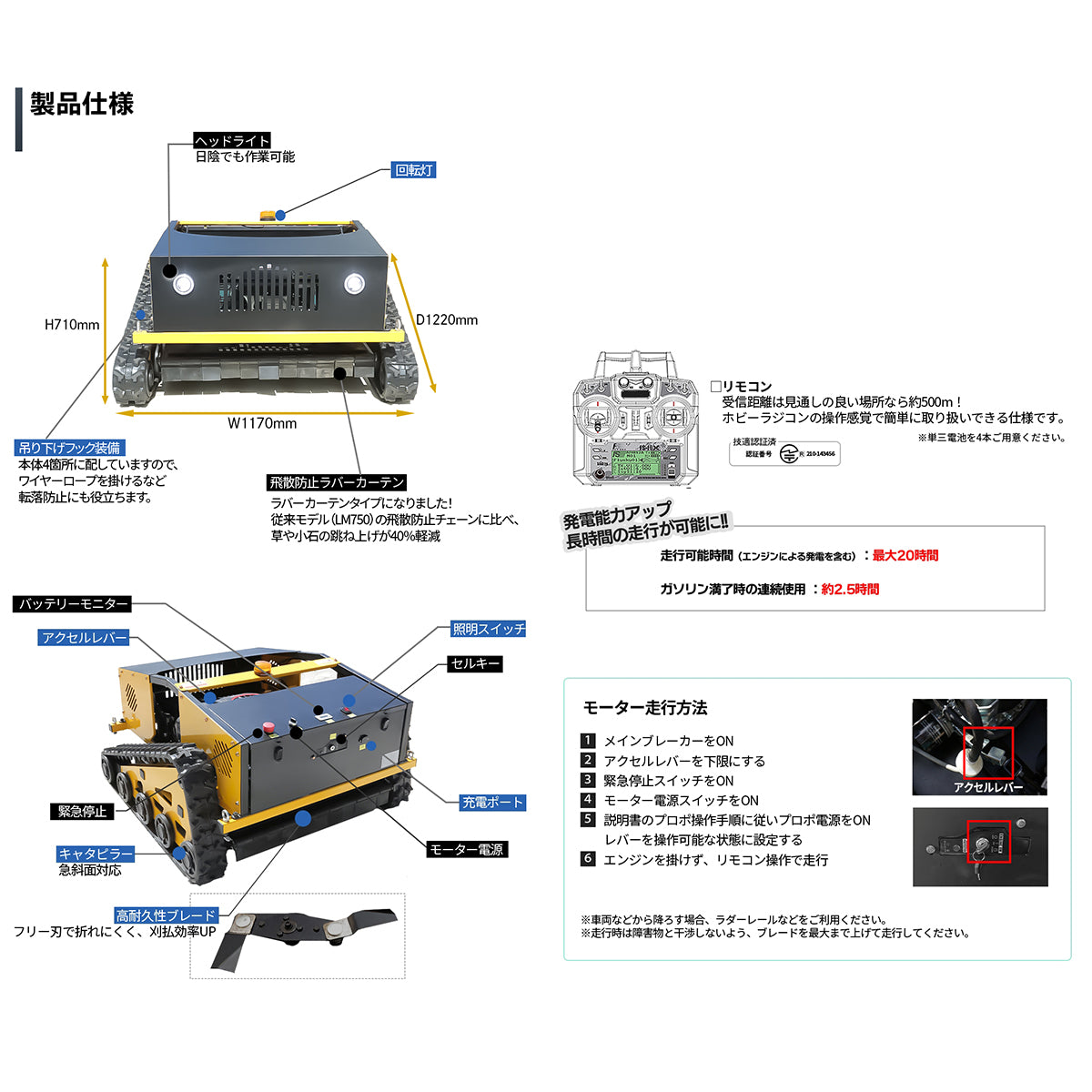 カルゾー LM1600 ラジコン草刈機